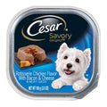 Cesar Loaf & Topper in Sauce Adult Wet Dog Food Rotisserie Chicken w/Bacon & Cheese 3.5oz 24pk